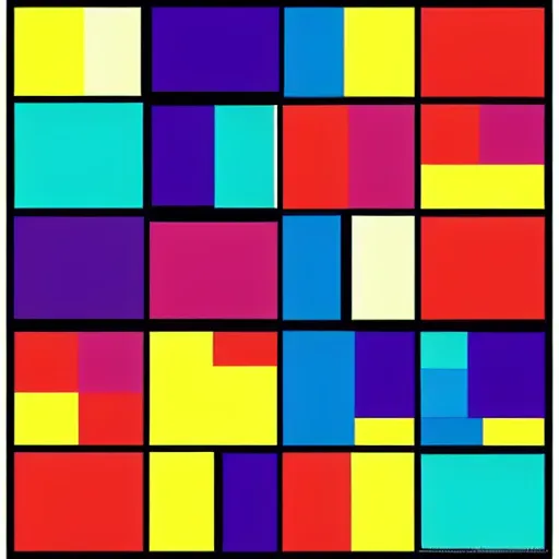 Image similar to an abstract picture a 64 coloured squares arranged in a 8x8 grid, ellsworth kelly, artstation