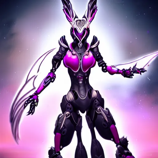Prompt: highly detailed exquisite fanart, of a beautiful female warframe, but as an anthropomorphic robot female dragon, making an elegant pose, shining reflective off-white plated armor, bright Fuchsia skin, sharp claws, full body shot, epic cinematic shot, realistic, professional digital art, high end digital art, DeviantArt, artstation, Furaffinity, 8k HD render, epic lighting, depth of field