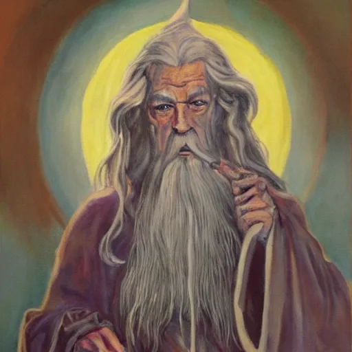 Prompt: gandalf as deity, painting