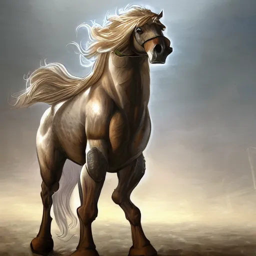 Image similar to a gigantically muscular anthro horse in a research facility wearing a skintight body armor, buff experimental supersoldier, long white mane, digitigrade legs, equine, anthro art, furaffinity, highly detailed, digital painting, artstation, concept art, illustration, art by artgerm, greg rutkowski, ruan jia