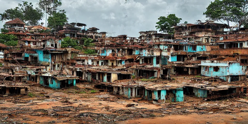 Prompt: abandoned sri lankan city, photograph
