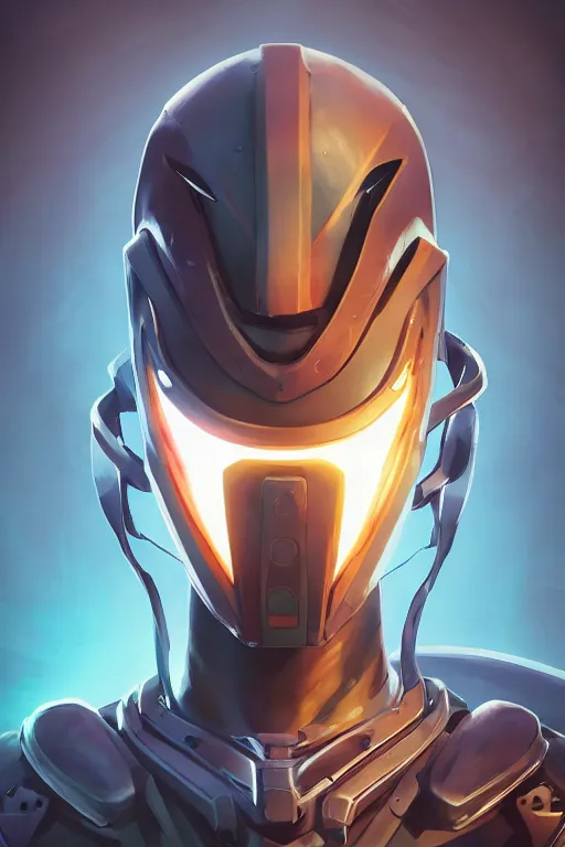 Image similar to epic mask helmet robot ninja portrait stylized as fornite style game design fanart by concept artist gervasio canda, behance hd by jesper ejsing, by rhads, makoto shinkai and lois van baarle, ilya kuvshinov, rossdraws global illumination radiating a glowing aura global illumination ray tracing hdr render in unreal engine 5