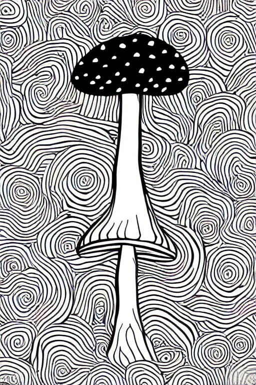 Prompt: minimalist boho style art of a colorful mushroom, illustration, vector art