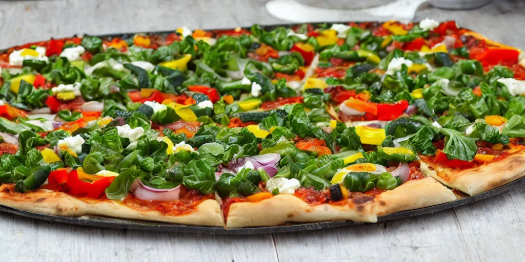 Image similar to garden vegetable pizza