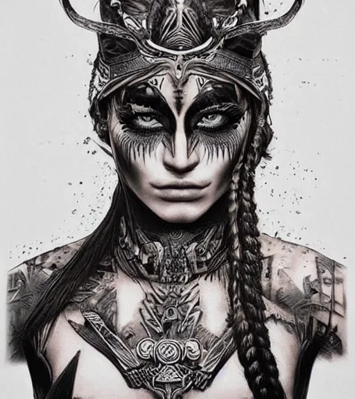 Tribal God Of War: Ragnarok Tattoo Idea - BlackInk AI
