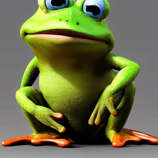 Prompt: promotional art, very very very cute disney pixar kek the frog character, iconic film character, detailed fur, concept artwork, 3 d render official art, promotional art