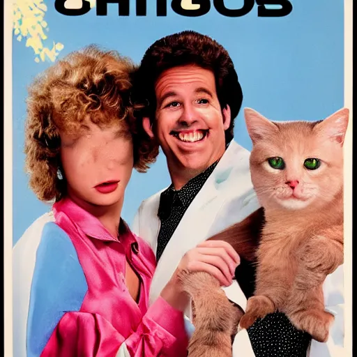 Prompt: movie poster for a 8 0 s comedy film beverly hills cat, high detail portraits
