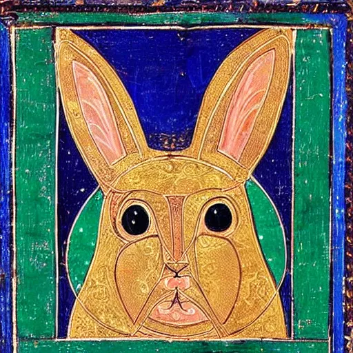 Image similar to byzantine art of a rabbit