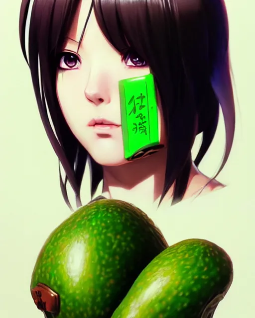 Image similar to portrait Anime avocado cosplay girl cute-fine-face, pretty face, realistic shaded Perfect face, fine details. Anime. realistic shaded lighting by katsuhiro otomo ghost-in-the-shell, magali villeneuve, artgerm, rutkowski Jeremy Lipkin and Giuseppe Dangelico Pino and Michael Garmash and Rob Rey