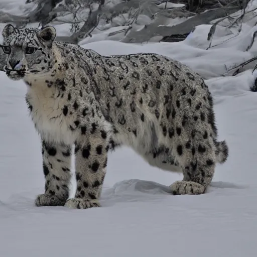 Prompt: Snow Leopard Made of Latex