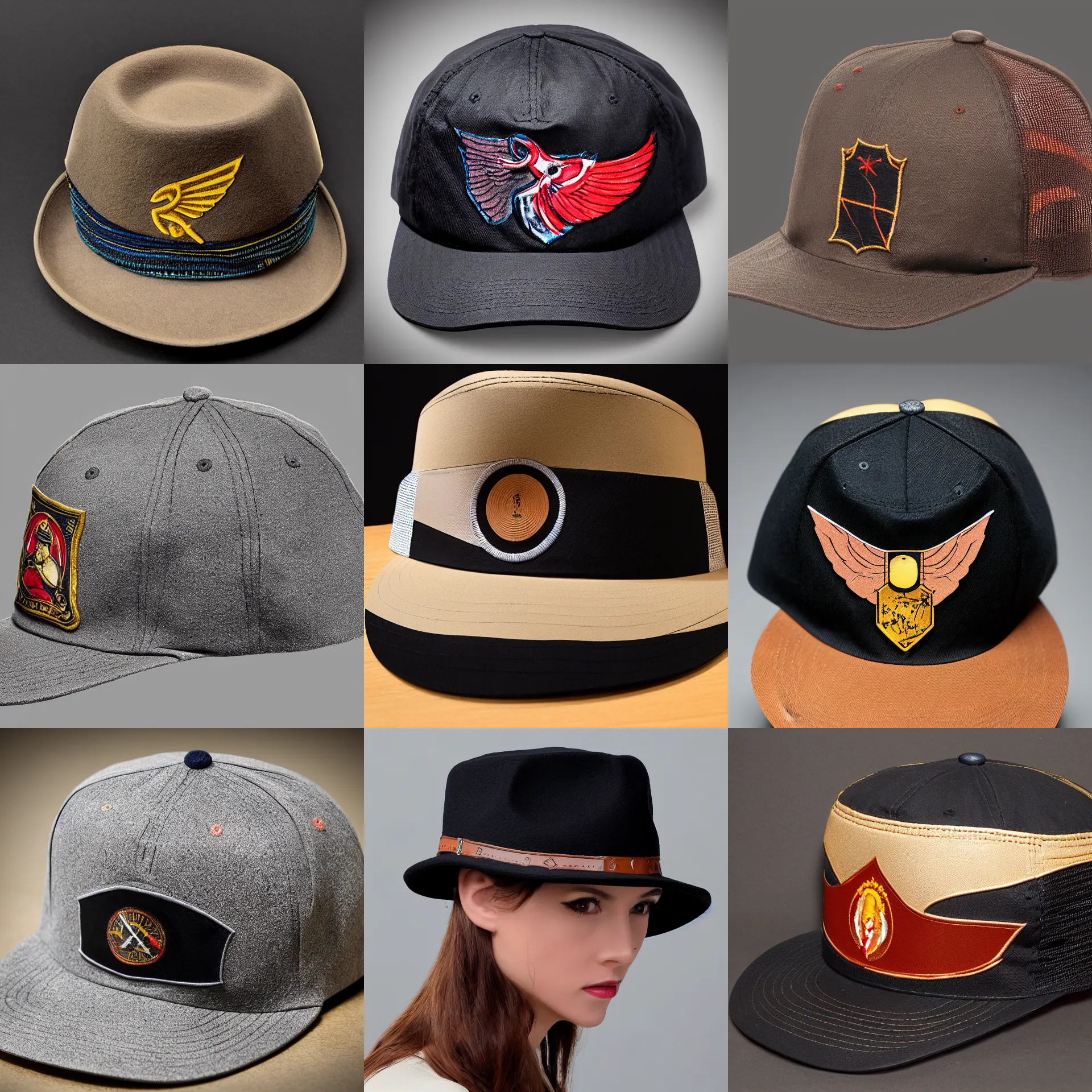 Prompt: the official hat of the mysterious east, the hat has hat wings on both sides