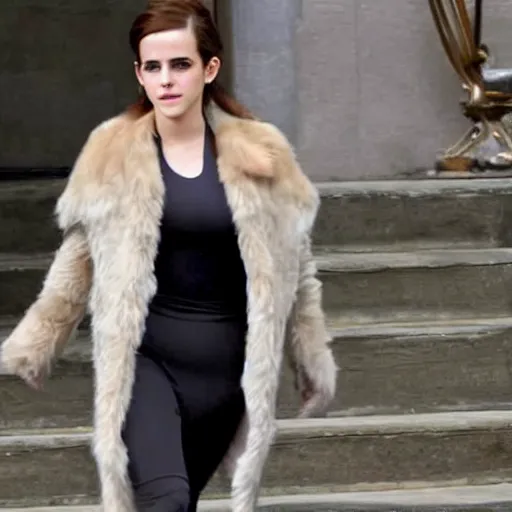 Image similar to A still of Emma Watson as Kim Kardashian