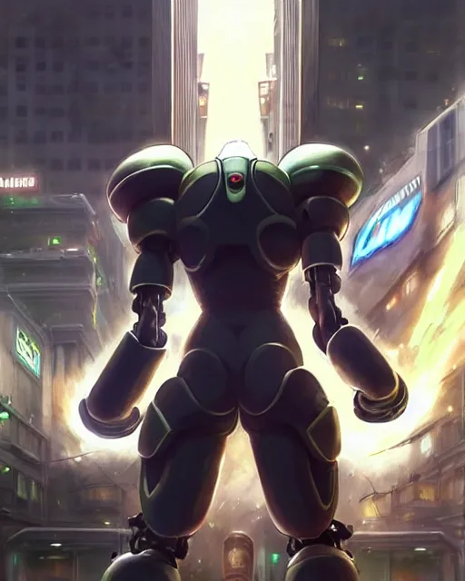 Prompt: gigachad luigi charging ultimate attack fighting a scifi mech like one punch man wearing a suit in the city, fantasy character portrait, ultra realistic, anime key visual, concept art, intricate details, highly detailed by greg rutkowski, ilya kuvshinov, gaston bussiere, craig mullins, simon bisley