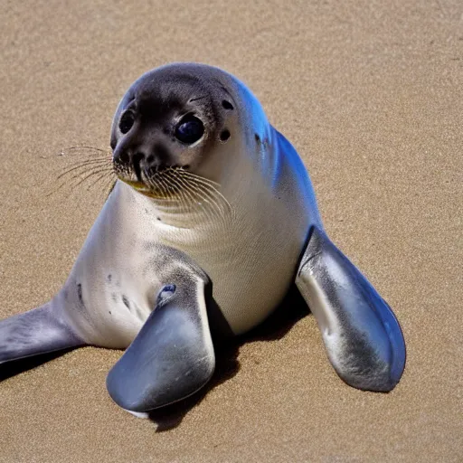 Image similar to baby seal giving a thumbs up