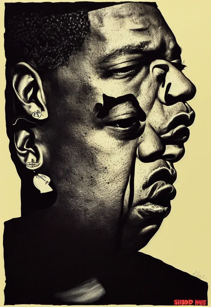 Image similar to Sideview Portrait of jay z by Shepard Fairey