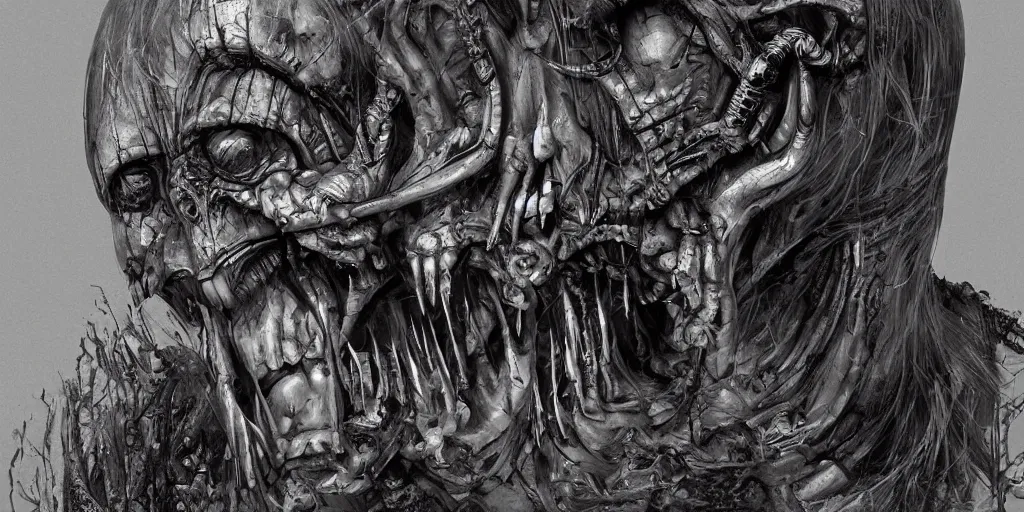 Image similar to designer work on project in figma, h. r. giger, horror, creepy, hyper - detailed