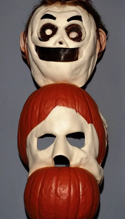 Image similar to a 1 9 8 0's halloween mask that looks like a celebrity