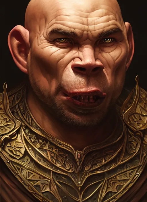 Prompt: portrait of karl pilkington as an orc, d & d, muscular! fantasy, intricate, elegant, highly detailed, digital painting, artstation, concept art, smooth, sharp focus, illustration, art by artgerm and greg rutkowski and alphonse mucha