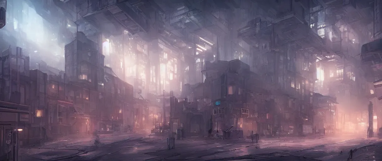 Prompt: dystopian Germany city, concept art, digital painting, style of jordan grimmer, futuristic, volumetric lighting