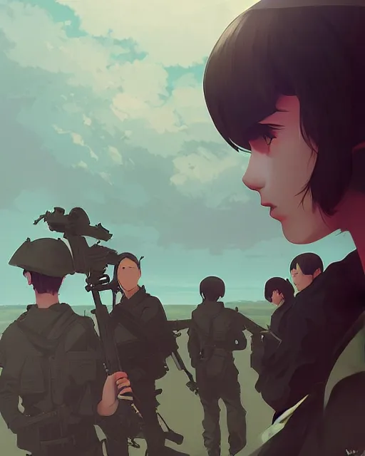 Image similar to war, by ilya kuvshinov