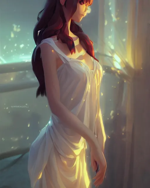 Image similar to goddess, ambient lighting, full shot, detailed face, 3 d shading, by makoto shinkai, stanley artgerm lau, wlop, rossdraws