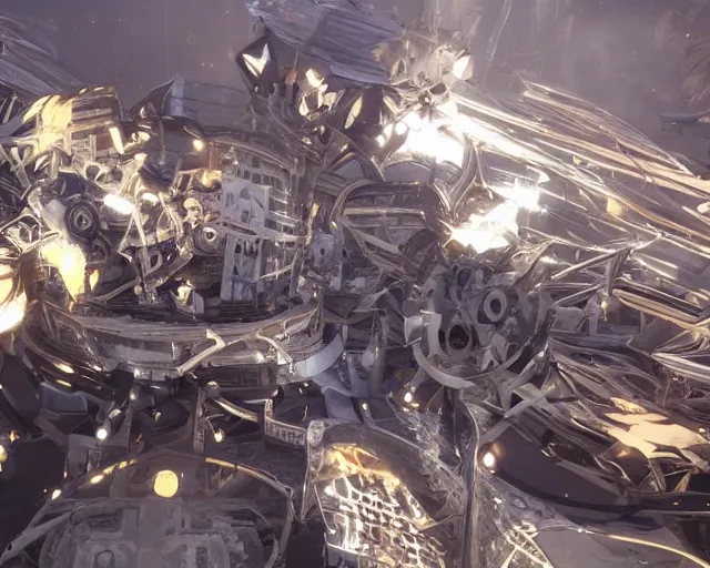 Image similar to love, joy, realistic textured magnetosphere humanoids, complex cybernetic glowing vortexes, large array, ornate, cinematic light shadows, hdr refractions, insanely detailed rendering, cybernetic civilisations, 8 k, *