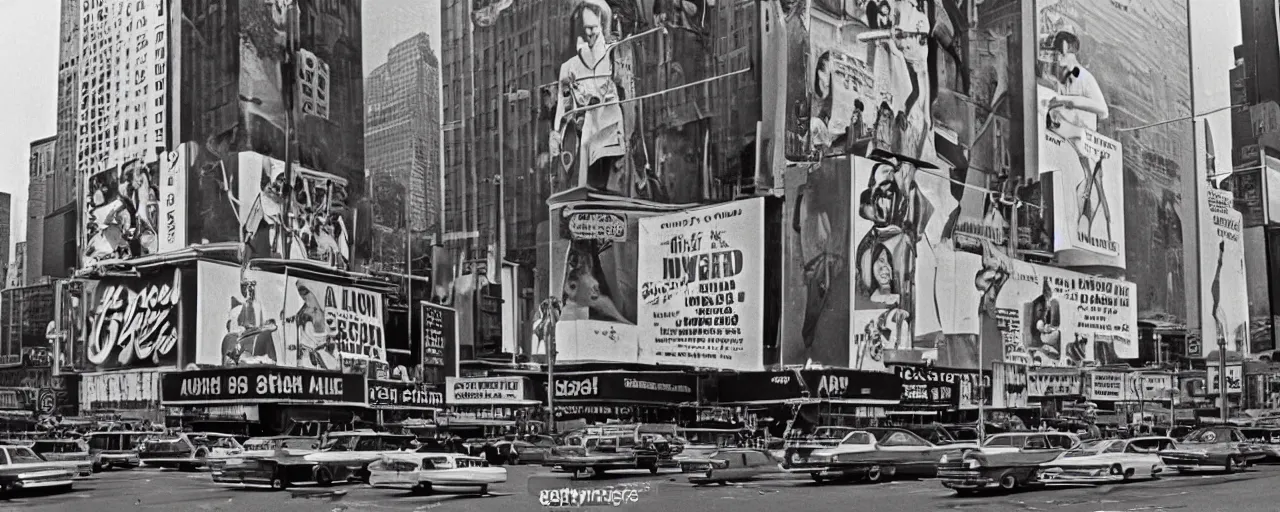 Prompt: advertisements of spaghetti in time square, 1 9 7 0's, fine detail, kodachrome