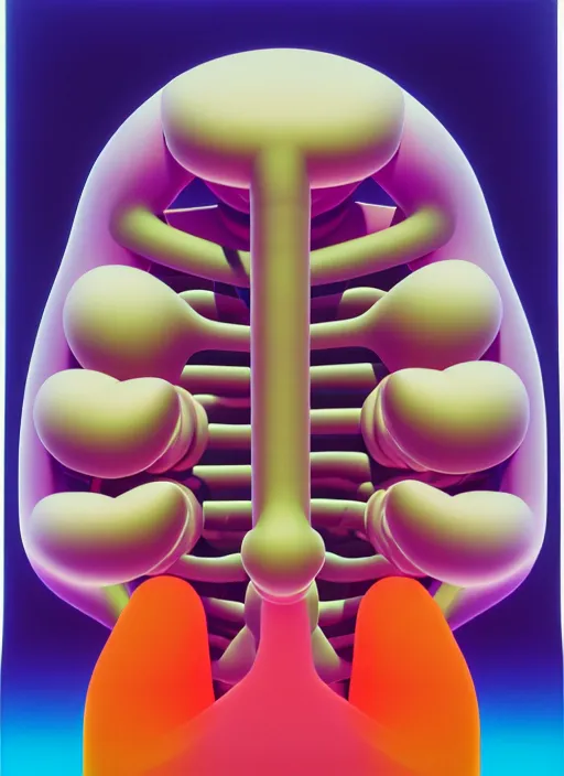 Prompt: organs by shusei nagaoka, kaws, david rudnick, airbrush on canvas, pastell colours, cell shaded, 8 k