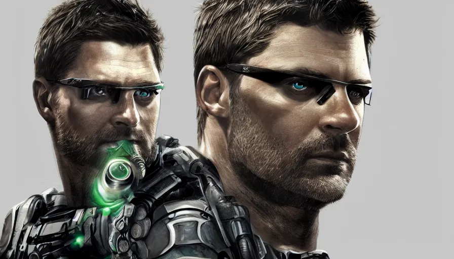 Image similar to Karl Urban is Sam Fisher from Splinter Cell, hyperdetailed, artstation, cgsociety, 8k