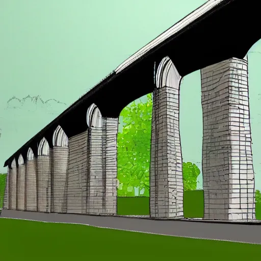 Image similar to front view 2 d projection of the aqueduct sketch