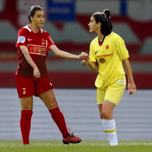 Image similar to rosalia vila tobella arguing with a wasp wearing the sevilla shirt