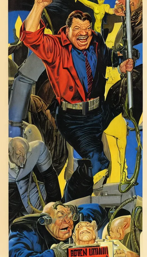 Image similar to ron desantis as a pathetic villain. portrait by clyde caldwell and jean giraud and anton otto fischer and john philip falter and will eisner and gil elvgren