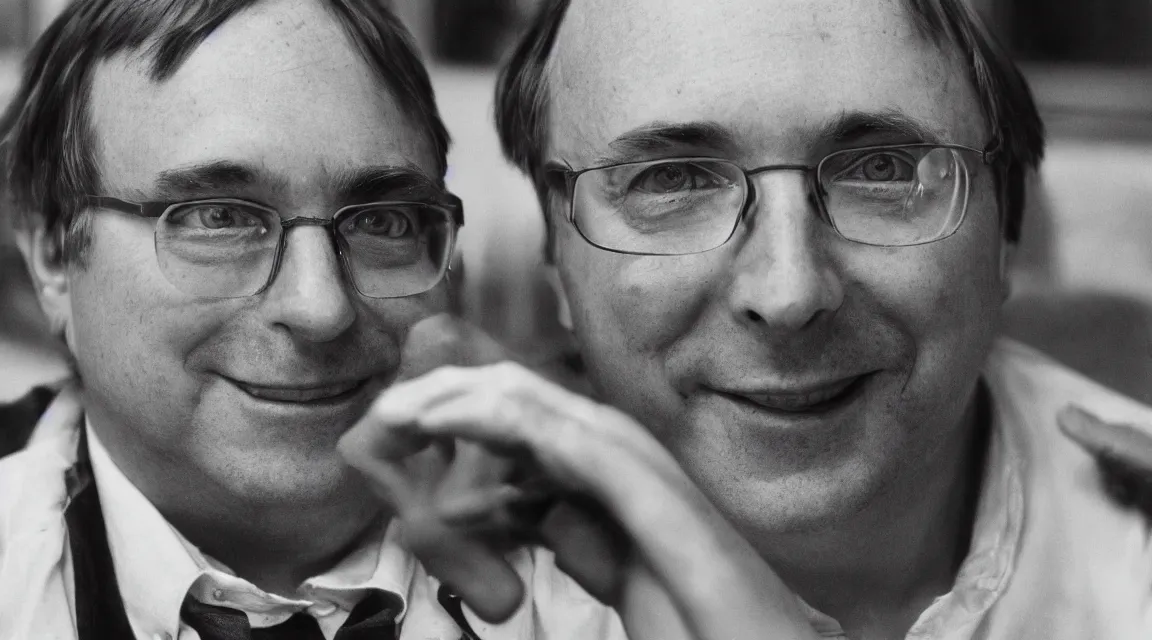 Image similar to portrait of Linus Torvalds taked by Sebastião Salgado