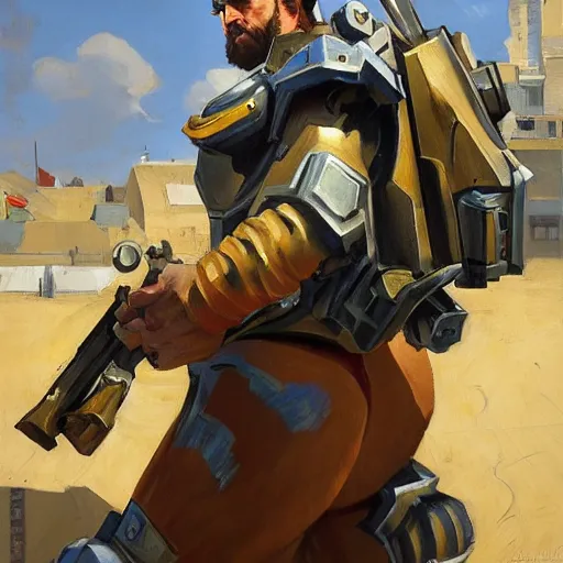 Image similar to greg manchess portrait painting of armored van gogh as overwatch character, medium shot, asymmetrical, profile picture, organic painting, sunny day, matte painting, bold shapes, hard edges, street art, trending on artstation, by huang guangjian, gil elvgren, ruan jia, randy vargas, greg rutkowski