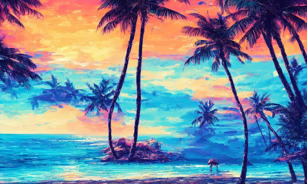 Image similar to paradise beach by alena aenami artworks in 4 k