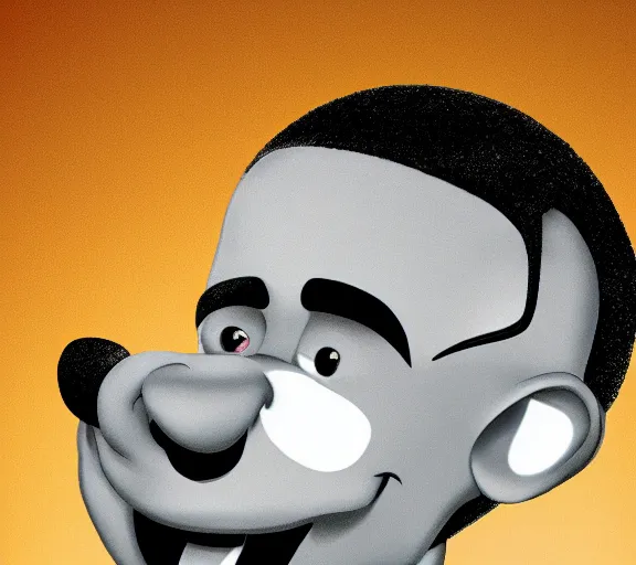 Prompt: Barack Obama as a cartoon character in a Disney animated film; masterpiece; f/1.4; 90mm