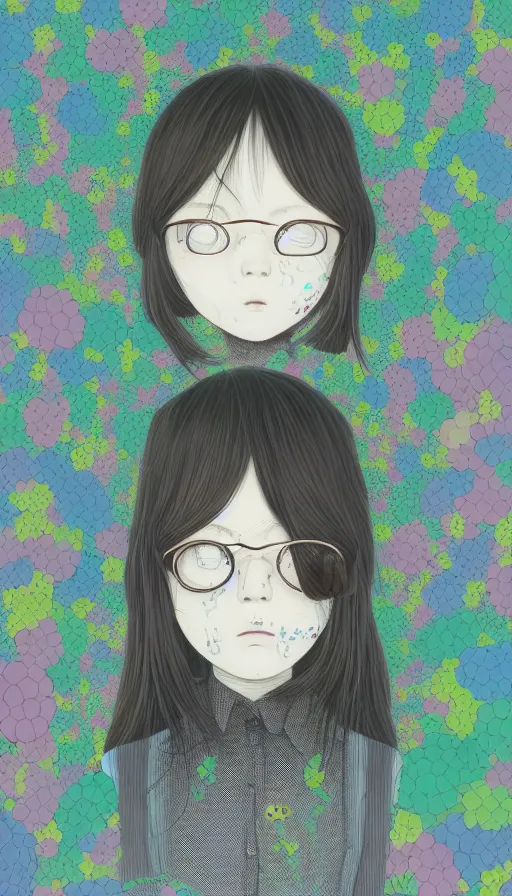 Image similar to a portrait of a girl by inio asano, beeple and james jean, chiho aoshima color scheme