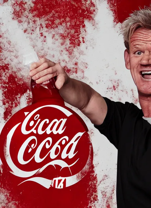 Prompt: Gordon Ramsey chugging an entire 4 liter bottle of coca cola, intense expressionate photograph, high quality, detailed, sharp, 4k, trending on artstation, raytraced