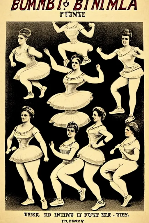 Image similar to 1880s zumba fitness art poster