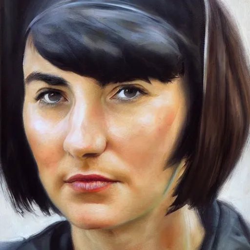 Image similar to maia sandu hyperrealistic, style of james gurney