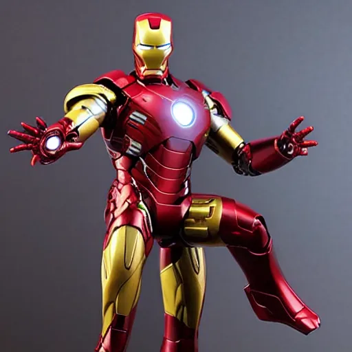 Image similar to Marvel Fighting Armor Iron Man Figure, highly detailed, studio lighting