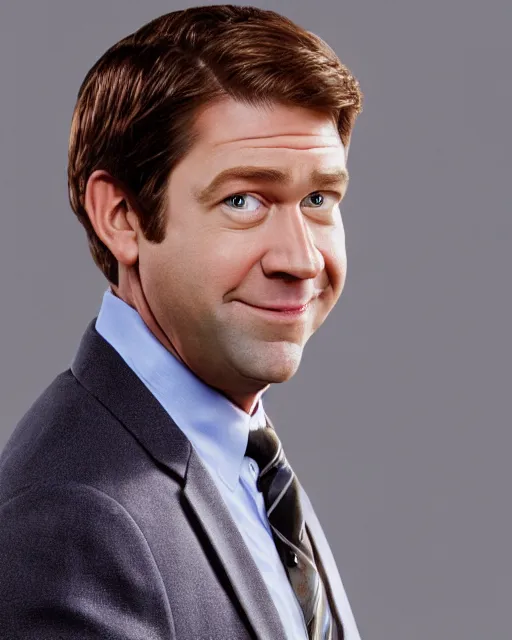 Image similar to jim halpert as a muppet. highly detailed felt. hyper real photo. 4 k.