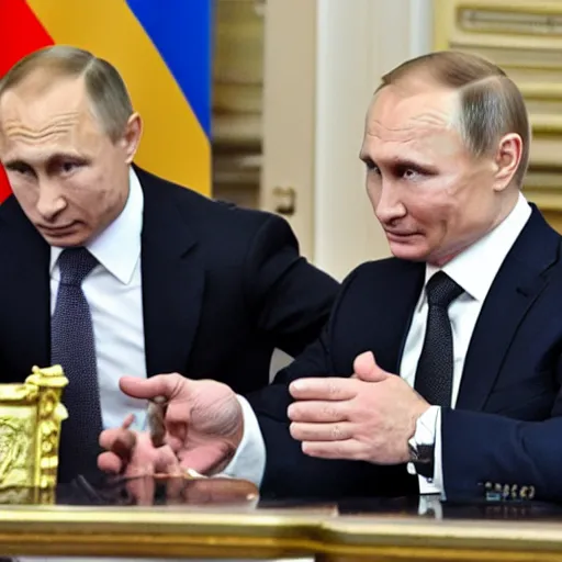 Image similar to zelensky giving Putin a wedgie