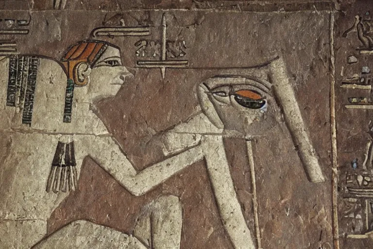 Image similar to cat, detail from an Ancient Egyptian mural