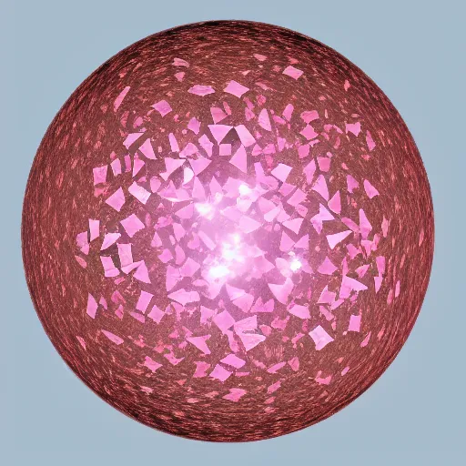 Prompt: a planet made of pink diamonds