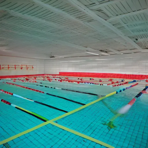 Image similar to highly detailed photo of a public pool filled with kimchi, trending on flickr