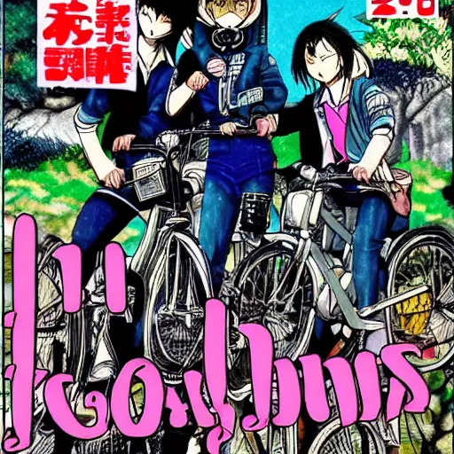 Image similar to 1980s seinen manga 🚲🚲🚲!!!!!