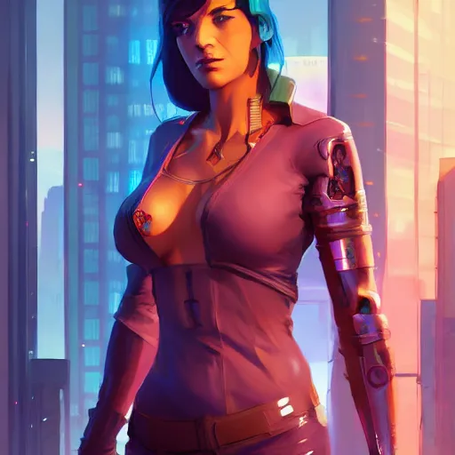 Image similar to cyberpunk goddess female, art gta 5 cover, official fanart behance hd artstation by jesper ejsing, by rhads, makoto shinkai and lois van baarle, ilya kuvshinov, ossdraws