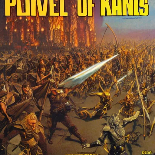 Prompt: a clash of Kings, Darrell K Sweet, pulp magazine, artstation