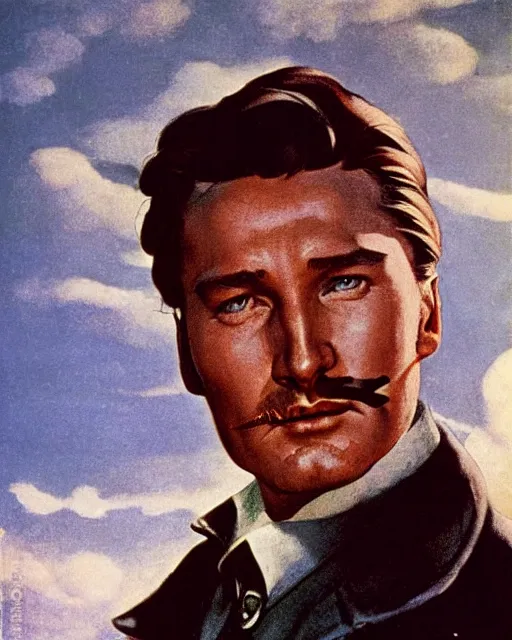 Prompt: Errol Flynn as a scientist. 1980s dystopian Soviet Russia, propaganda screens. Unreal engine, fantasy art by Greg Rutkowski, Gustave Courbet, Rosa Bonheur, Edward Hopper, Ilya Yefimovich Repin, Jean-François Millet, Andrew Newell Wyeth. Faithfully depicted facial expression, perfect anatomy global illumination, radiant light, detailed and intricate environment